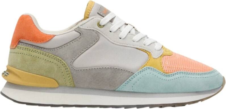 Hoff Ademende sneakers met leren en stoffen zijkanten Multicolor Dames