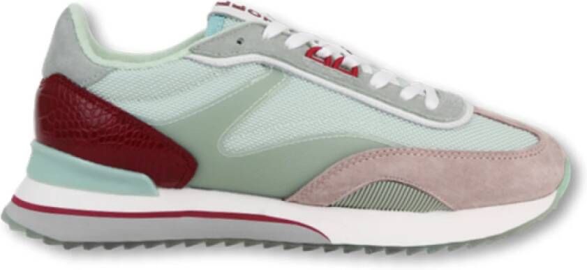 Hoff Art Deco Groene Sneaker met Rode en Roze Details Multicolor Dames