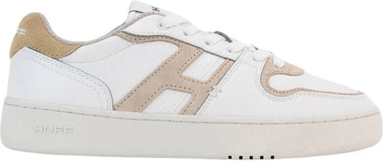 Hoff Leren Sneaker met Stofdetail White Dames