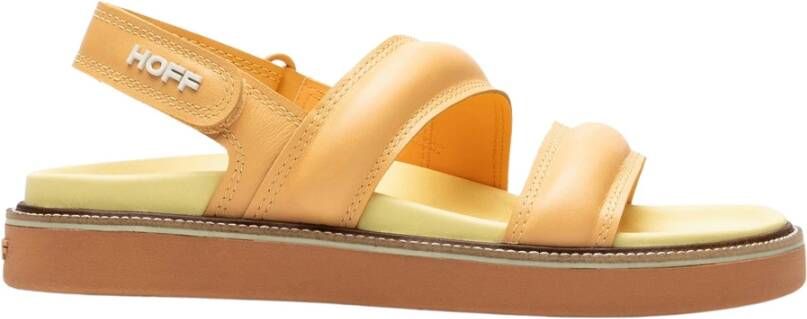 Hoff Perzik Leren Velcro Sandaal Orange Dames