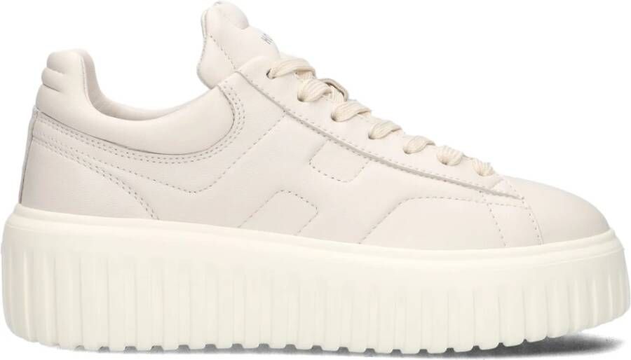 HOGAN Lage Sneakers H-stripes Allacciato Maat: 37 Materiaal: Leer Kleur: Beige