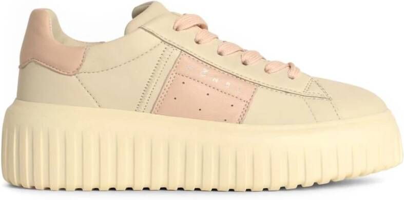 Hogan Beige H-Stripes Sneakers met Memory Foam Beige Dames