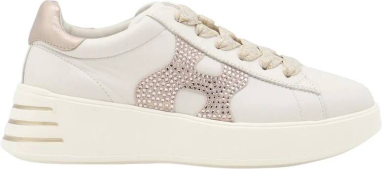 Hogan Beige Leren Platform Sneakers Beige Dames