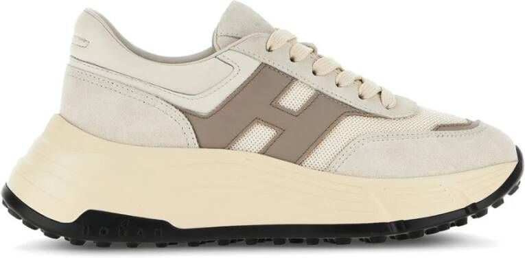 Hogan Beige Leren Sneakers Stijlvol Beige Dames