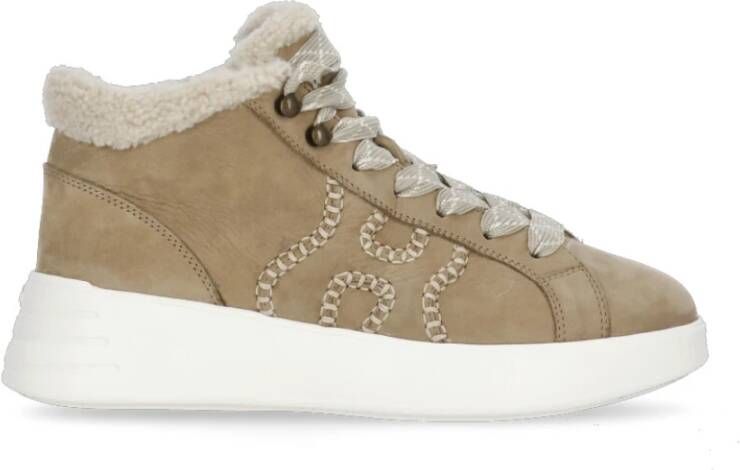 Hogan Beige Leren Winterlaarzen voor Vrouwen Beige Dames