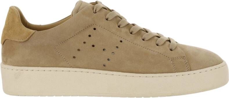 Hogan Beige Nubuk Sneakers met geperforeerde zijkant Beige Dames