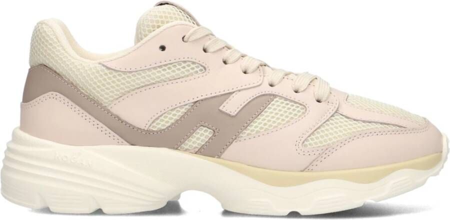 HOGAN Lage Sneakers Dames Hxw6650fj00 Maat: 38 5 Materiaal: Textiel Kleur: Beige