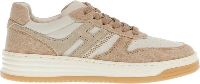 Hogan Beige Sneakers Basketmade in Italië Beige Dames