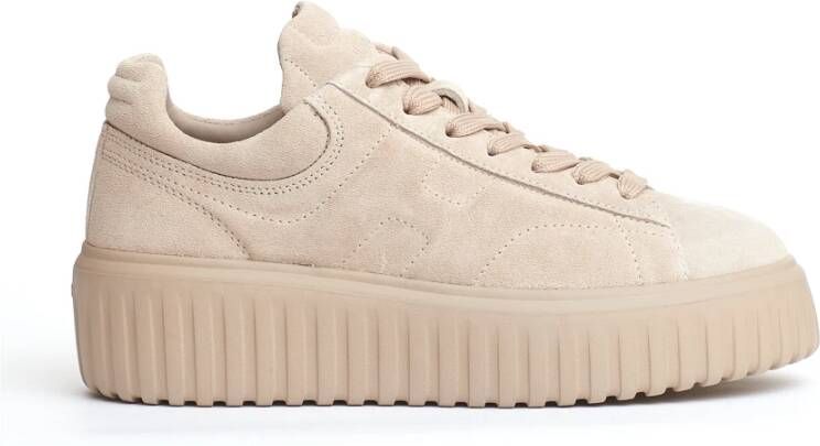 Hogan Beige Sneakers met H Strepen Beige Dames