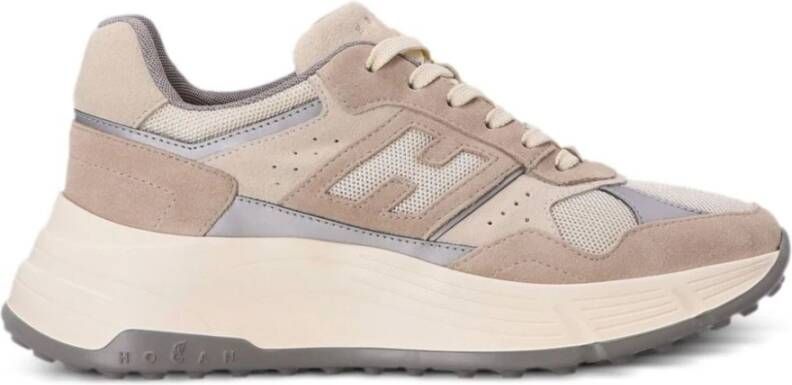 Hogan Beige Sneakers met Suède en Mesh Beige Dames