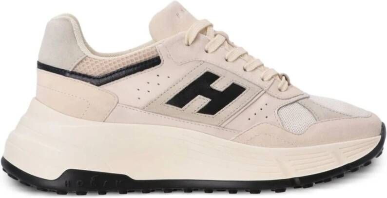 Hogan Beige Sneakers met Suède en Mesh Beige Dames