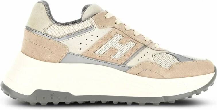 Hogan Beige Sneakers met Suède en Mesh Beige Dames