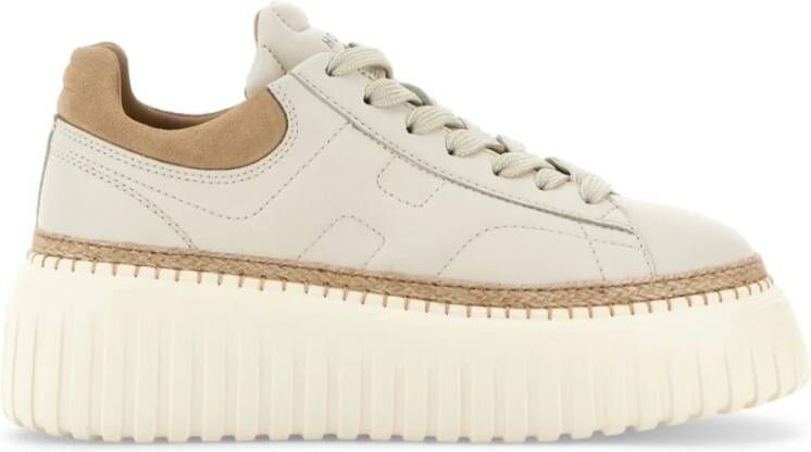 Hogan Beige Sneakers met Suède Panelen Beige Dames