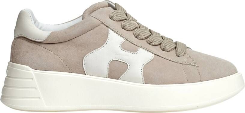 Hogan Beige Sneakers met witte rubberen zool Beige Dames