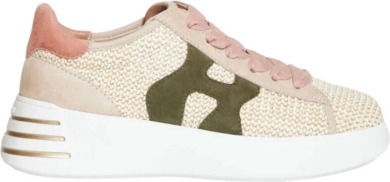 Hogan Platte schoenen in natuurlijk groen raffia Multicolor Dames