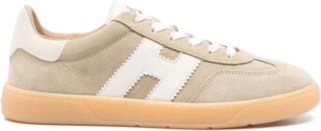 Hogan Beige Sneakers Vetersluiting Gewatteerde Enkel Beige Heren