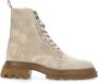 Hogan Beige Suède Combat Boots met Rits Beige Dames - Thumbnail 1