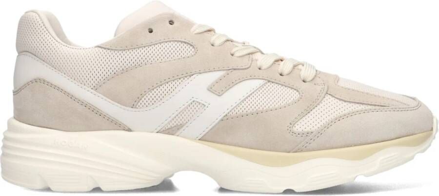 HOGAN Lage Sneakers Heren Hxm6650fj10 Sue Maat: 42 5 Materiaal: Suède Kleur: Beige