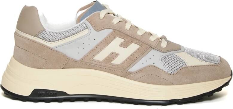 Hogan Beige Suède Leren Sneakers Hyperlight Cam Beige Heren