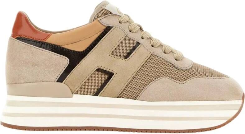 Hogan Beige Sneakers met H222 Design Beige Dames