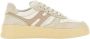 Hogan Beige Suède Sneakers met Witte Leren Details Beige Heren - Thumbnail 1