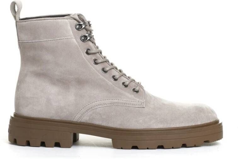 Hogan Beige suède veterschoenen Beige Heren