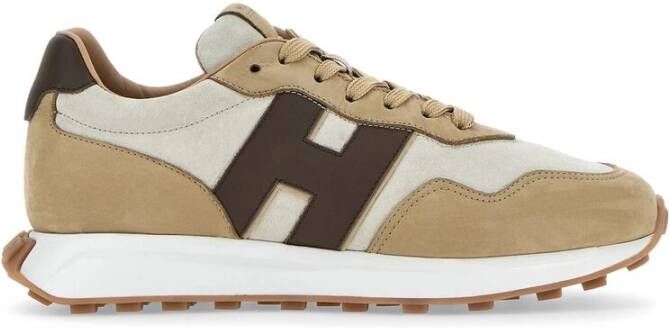 Hogan Beige Suède Veterschoenen Beige Heren