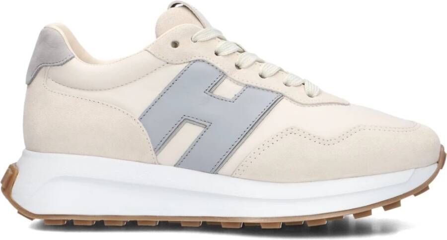 HOGAN Lage Sneakers Dames H641 Allacciato Maat: 37 Materiaal: Leer Kleur: Beige