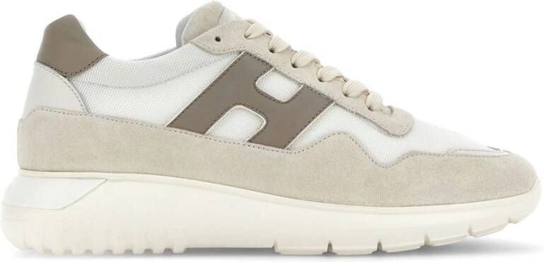 Hogan Beige Witte Sneakers Verhoog Stijl Beige Heren