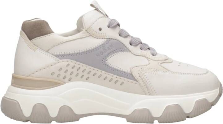 Hogan Beige+Grijze Leren Sneakers met Geheugenschuim Multicolor Dames