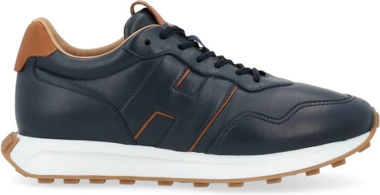 Hogan Blauw en Bruin Leren Sneaker H601 Blue Heren