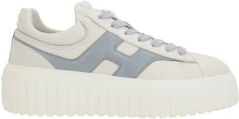 Hogan Blauw-Grijs Leren Lage Sneakers White Dames