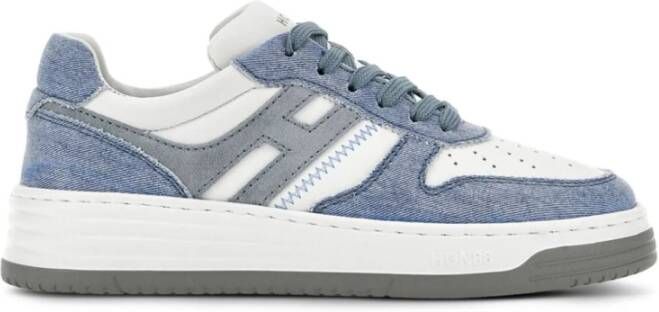 Hogan Blauwe Leren Lage Sneakers Blue Dames