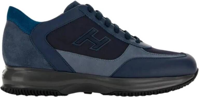 Hogan Blauwe Leren Sneakers met Verhoogd Logo Blue Heren