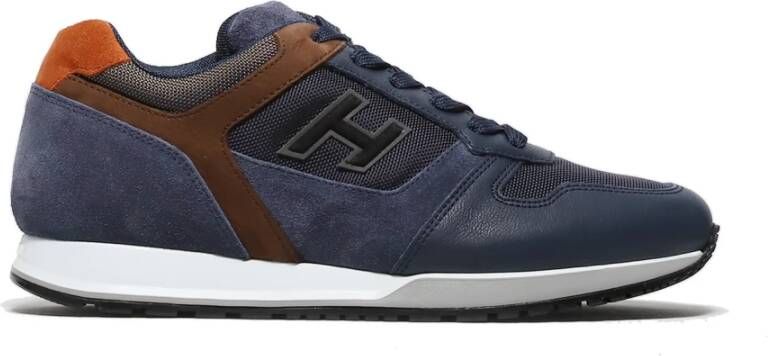 Hogan Blauwe Sneakers Leer Suède Lichtgewicht Blue Heren