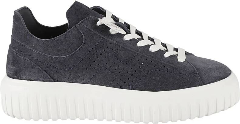 Hogan Blauwe Sneakers met Geperforeerd Detail Blue Heren