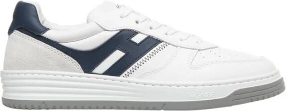 Hogan Blauwe Sneakers met Leer en Suède White Heren