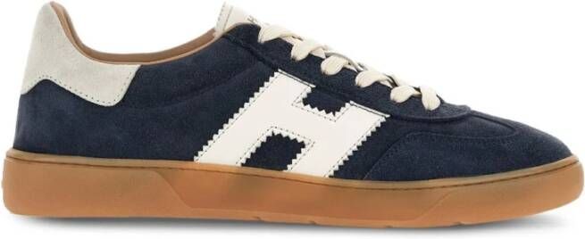 Hogan Blauwe Sneakers Paneeldesign Logo Blue Heren