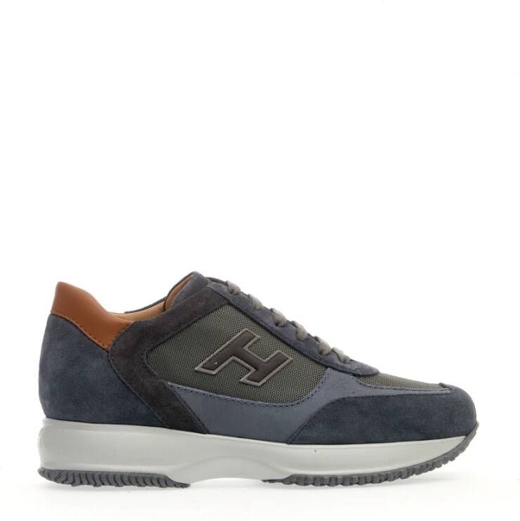 Hogan Blauwe Suède Interactieve Sneakers Blue Heren