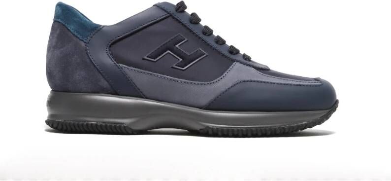 Hogan Blauwe Suède Interactieve Sneakers Blue Heren