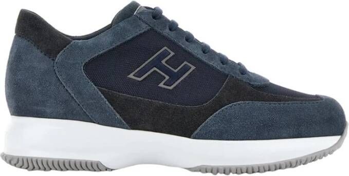 Hogan Blauwe Suède Interactieve Sneakers Blue Heren