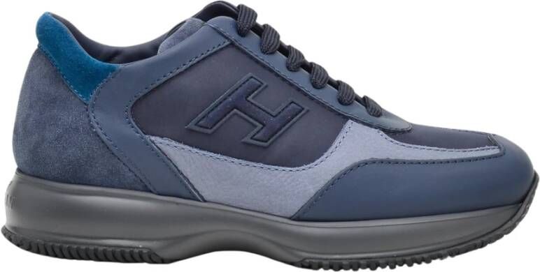 Hogan Blauwe Suède Interactive Sneakers Blue Heren