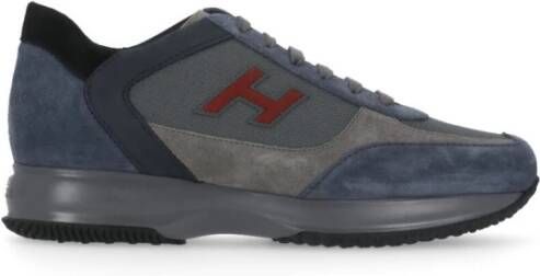 Hogan Blauwe Suède Sneakers met Iconische H Blue Heren