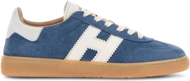 Hogan Blauwe Suède Sneakers Veters Logo Blue Dames