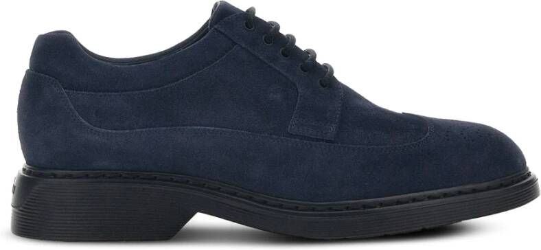 Hogan Blauwe Suède Sneakers Zwaluwstaart Stijl Blue Heren