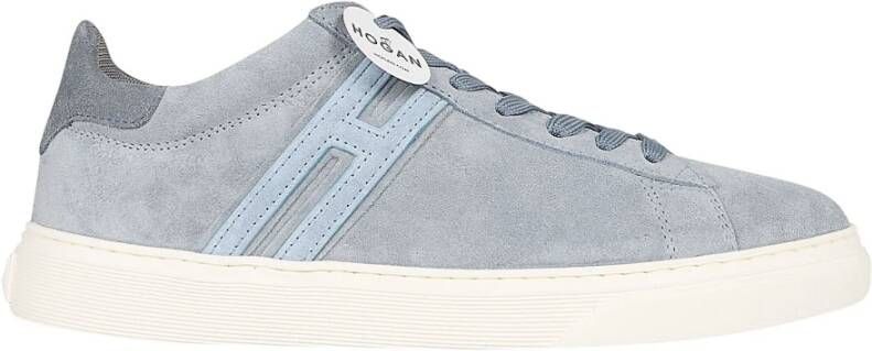 Hogan Blauwe Suede Tennissneakers Blue Heren