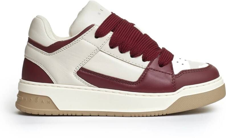 Hogan Bordeaux Sneakers met Plateauzool Multicolor Dames