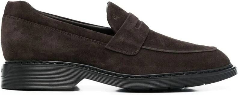 Hogan Bruin Leren Mocassin Sneakers Brown Heren