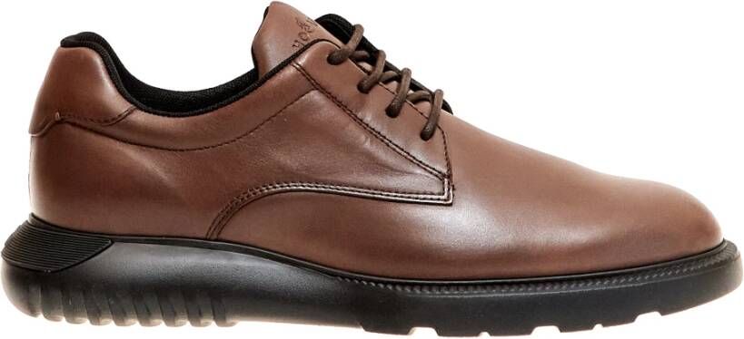 Hogan Bruin Leren Veterschoenen Aw23 Brown Heren