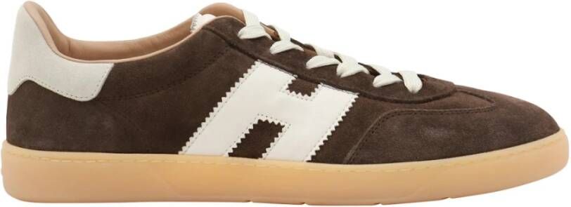 Hogan Bruine Casual Sneakers met Leren Details Brown Heren